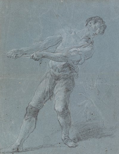 Young Man Pulling a Rope by Luca Giordano